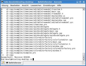 Abbildung 4: Über den Subversion-Client greifen Sie auf die Versionsverwaltung des KDE-Projekts zu und laden den aktuellen KDE-Quellcode auf den Rechner.