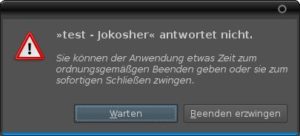 Abbildung 7: Noch nicht ganz stabil: In unseren Tests verweigerte Jokosher gelegentlich abrupt die weitere Zusammenarbeit.