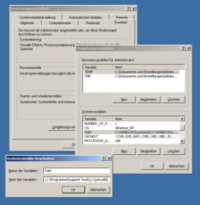 Abbildung 1: Damit die Unix-Utils systemweit zur Verfügung stehen, gilt es, die Umgebungsvariablen anzupassen.