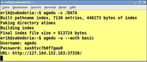 Abbildung 1: Mit zwei Aufrufen generiert Agedu den Index und aktiviert den Webserver.