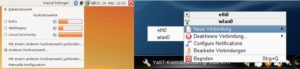 Abbildung 1: Der Networkmanager unter Ubuntu und Gnome (links) bzw. OpenSuse und KDE (rechts).