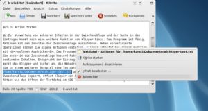 Abbildung 2: Über das Kontextmenü von Klipper können Sie mit Inhalten aus der Zwischenablage Aktionen ausführen.