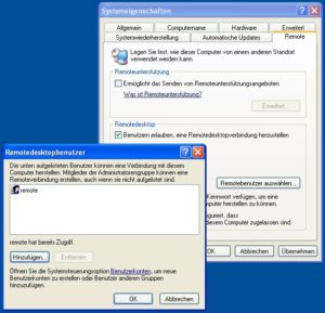 Abbildung 3: Die Desktopfreigabe von Windows erlaubt dank seines geringen Ressourcenverbrauchs die Arbeit am entfernten Rechner wenn dieser nur über ISDN oder Analog-Modem mit dem Intenet verbunden ist.