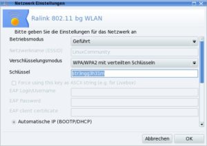 Abbildung 4: Der Mandriva-Assistent erkennt die Verschlüsselungsmethode automatisch, Sie müssen nur noch das Passwort eingeben.