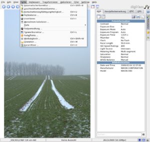 Abbildung 5: Digikam öffnet ein eigenständiges Programmfenster für seine Bildbearbeitungsfunktionen. Es bietet von allen Testkandidaten die reichhaltigsten Möglichkeiten.
