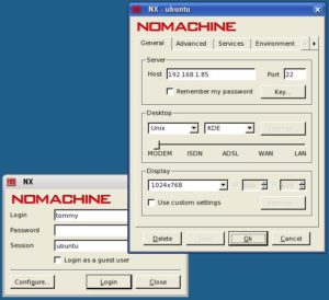 Abbildung 5: Der NX-Client beherrscht nicht nur das eigene Protokoll sondern eignet sich auch vorzüglich zum Kontakt mit VNC- oder RDP-Servern.