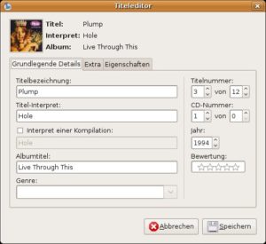 Abbildung 5: Mit Hilfe des umfangreichen Tag-Editors legen Sie zum Beispiel fest, wie ein Stück heißt und von welchem Album es stammt. Diese Informationen landen in der MP3-Datei selbst.
