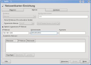 Abbildung 7: Unter OpenSuse hilft Ihnen YaST dabei, eine feste IP-Adresse einzurichten.