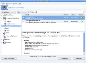 Abbildung 2: Über die Softwareverwaltung können Sie u. a. den alternativen Desktop Gnome nachinstallieren.