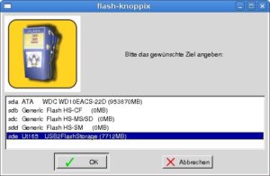 Abbildung 3: Auf Wunsch installieren Sie Knoppix auf einem bootfähigen USB-Stick – dort ist dann auch Platz für Home-Verzeichnisse.
