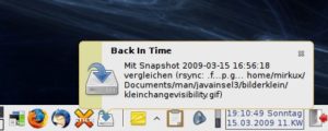 Abbildung 3: Ein Symbol im Systemabschnitt des Panels informiert Sie über den Fortgang der automatisierten Backups.