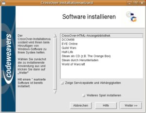 Abbildung 3: Einige Online-Spiele können Sie direkt über den Installationsassistenten aufrufen und installieren, u. a. das beliebte World of Warcraft.
