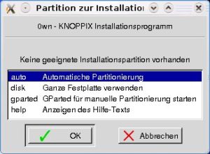 Abbildung 4: Knoppix hat Sie überzeugt? Dann installieren Sie es doch fest auf Ihrem Rechner.