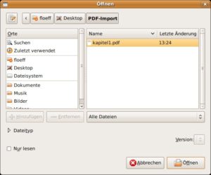 Abbildung 5: Mit installiertem PDF-Import lassen sich nun auch PDF-Dokumente öffnen.