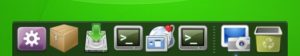 Abbildung 6: Docky, die animierte Fußleiste, läuft auch problemlos unter KDE 4.0. So sieht sie unter OpenSuse 11.0 aus.