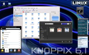 Abbildung 6: Die Alternative: Ist Ihnen der Standard-Desktop LXDE zu spartanisch, verwenden Sie KDE 4.2 – hier mit dem KDE-Browser Dolphin und einigen Google Gadgets.
