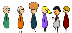 Von links nach rechts: Randie, Ted, Ross, Annie, Bob und Boris.