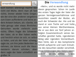 Eingabemaske (links) und Suchergebnis (rechts).