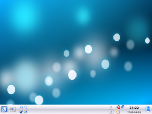 Der Schein trügt: Trotz KDE-4-Wallpaper handelt es sich um die KDE-3-Variante von Kubuntu.