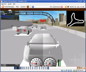 Ganz fehlerfrei funktioniert der 3D-Support noch nicht, wie dieser Screenshot von Torcs zeigt.