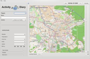 Abbildung 1: Nach dem Start navigieren Sie in der dynamischen Kartenansicht von ActivityDiary.