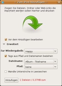 Abbildung 3: Hinzufügen können Sie Inhalte in einem eigenen Fenster.