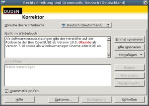 Abbildung 3: Der EDV-Fachwortschatz des Duden-Korrektors bedarf der Überarbeitung.