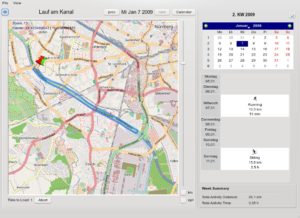 Abbildung 6: Fehlen GPS-Daten, können Sie Strecken auch manuell zusammenstellen. Der Kalender zeigt die Gesamtaktivität als Wochenübersicht.