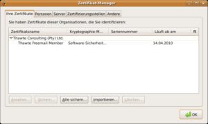 Abbildung 8: Der Zertifikat-Manager ist die zentrale Anlaufstelle für Ihre Zertifikate in Firefox.