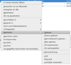 Abbildung 3: Über das erweiterte Kontextmenü können Sie Nachrichten ganz einfach kennzeichnen.