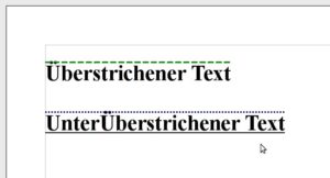 Abbildung 4: Beim Überstreichen verdeckt OpenOffice die Punkte über groß geschriebenen Selbstlauten.