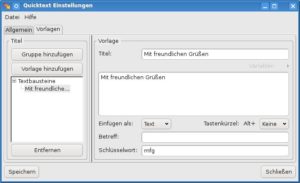 Abbildung 5: Mit "Quicktext" erweitern Sie Thunderbird um die aus Textverarbeitungen bekannten Textbausteine.
