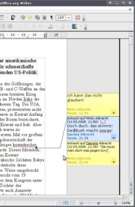 Abbildung 5: Mit der verbesserten Notizfunktion antworten Sie auch auf die Kommentare anderer.