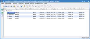 Abbildung 6: KPlatos Ressourcenverwaltung bietet alle Grundfunktionen. Allerdings lässt sich die Währung nicht über die Programmoberfläche ändern.