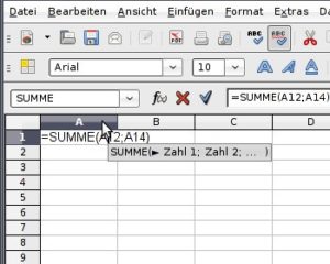 Abbildung 6: Kleine Textkästchen helfen beim Finden der richtigen Formelsyntax …