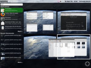Abbildung 7: Um Fenster auf einen anderen virtuellen Desktop zu schieben, ziehen Sie es einfach mit der Maus dort hin.