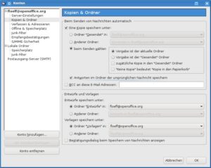 Abbildung 7: Eine flexible Konfiguration der Ordner erlaubt das Add-on "Copy Sent to Current".