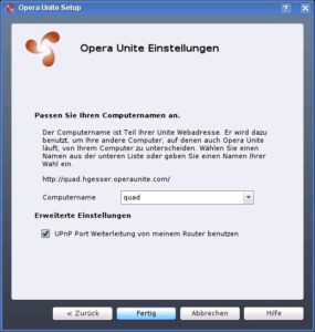 Abbildung 1: Der Computername, den Sie beim Aktivieren von Unite angeben, wird Teil der neuen Webadresse. Benutzen Sie Unite auf mehreren PCs, wählen Sie verschiedene Computernamen.