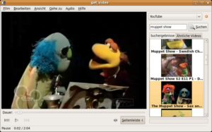 Abbildung 1: Ohne Flash Player und Werbung, dafür mit komfortabler Suchfunktion: das YouTube-Plug-in von Totem.