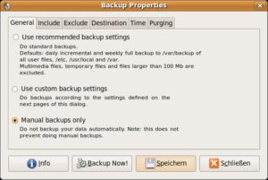 Abbildung 1: Sbackup unterscheidet sich von anderen Backup-Programmen durch seine grafische Oberfläche, die in zwei Komponenten zerfällt.