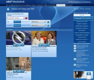 Abbildung 1: Schon bei der Anzeige der Sender-Mediatheken sind Mängel zu erkennen, hier zu sehen ist die Mediathek der ARD, die mit Darstellungsproblemen auffällt.