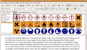 Abbildung 1: In einer Erweiterung finden Sie nützliche Gefahren- und Hinweisschilder, die Sie einfach aus der Galerie in ein Dokument ziehen.