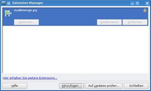 Abbildung 1: Diese unscheinbare Dialogbox ist die zentrale Verwaltung für alle installierten Extensions.