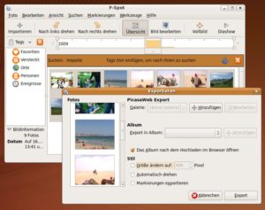 Abbildung 2: Mit dem Bildbetrachter F-Spot exportieren Sie im Handumdrehen Bilder für Online-Galerien wie Picasaweb.