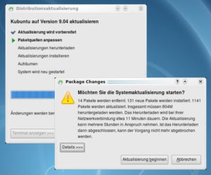 Abbildung 2: Klicken Sie auf "Details", zeigt das Tool an, welche Pakete zum Entfernen, Installieren und Aktualisieren vorgemerkt sind.