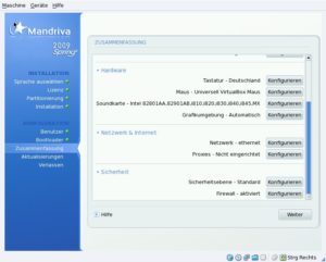Abbildung 2: Nach der Installation zeigt der Mandriva-Installer eine Zusammenfassung der Konfiguration an.