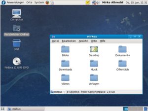 Abbildung 2: Der aufgeräumte und nüchterne Desktop lädt in eine Arbeitsumgebung ein und verleitet nicht zum Spielen.