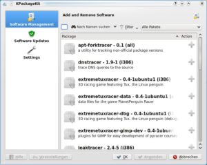 Abbildung 2: Neu in Kubuntu ist der Paketmanager KPackageKit. Er ersetzt das recht unübersichtliche Programm Adept.