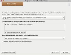 Abbildung 2: Für die Installation von Bee Linux müssen Sie Ihre Französischkenntnisse herauskramen.