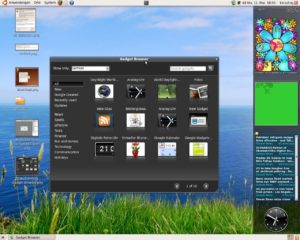 Abbildung 3: Die Gtk-Variante der Google-Gadgets legt die Miniprogramme in einer separaten Seitenleiste ab.